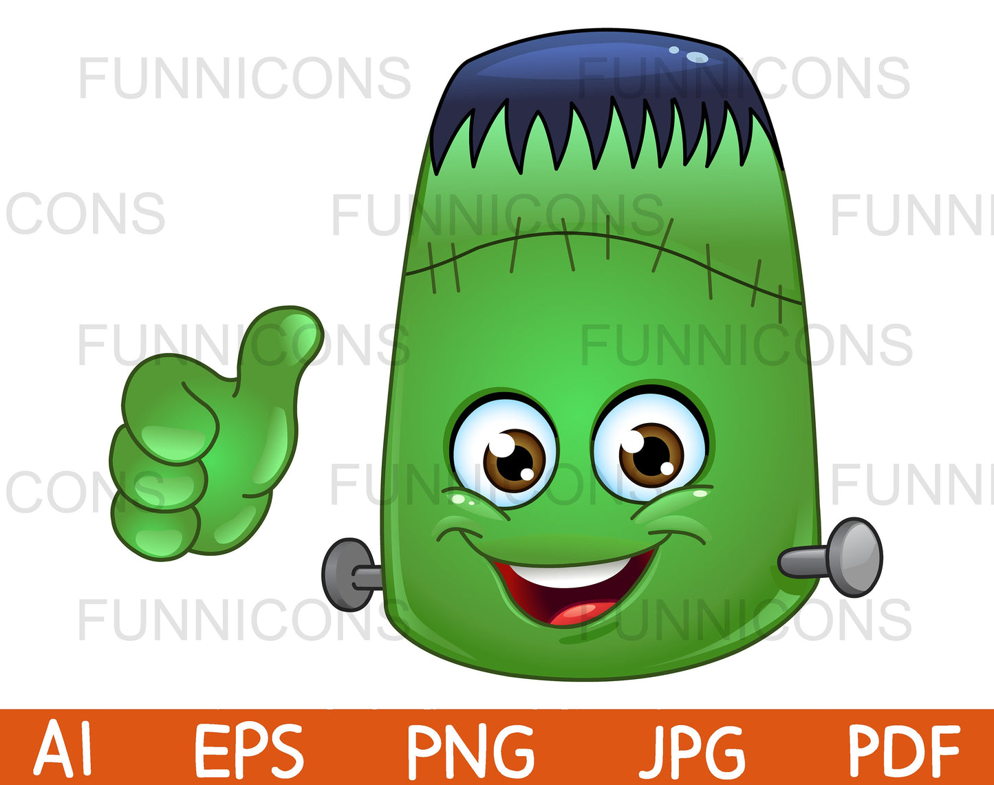 Frankenstein Emoji Showing Thumb up, Like Gesture