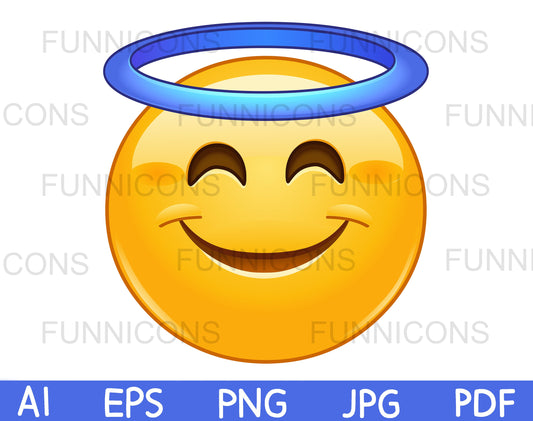 Smiling Face Emoji with Angel Halo