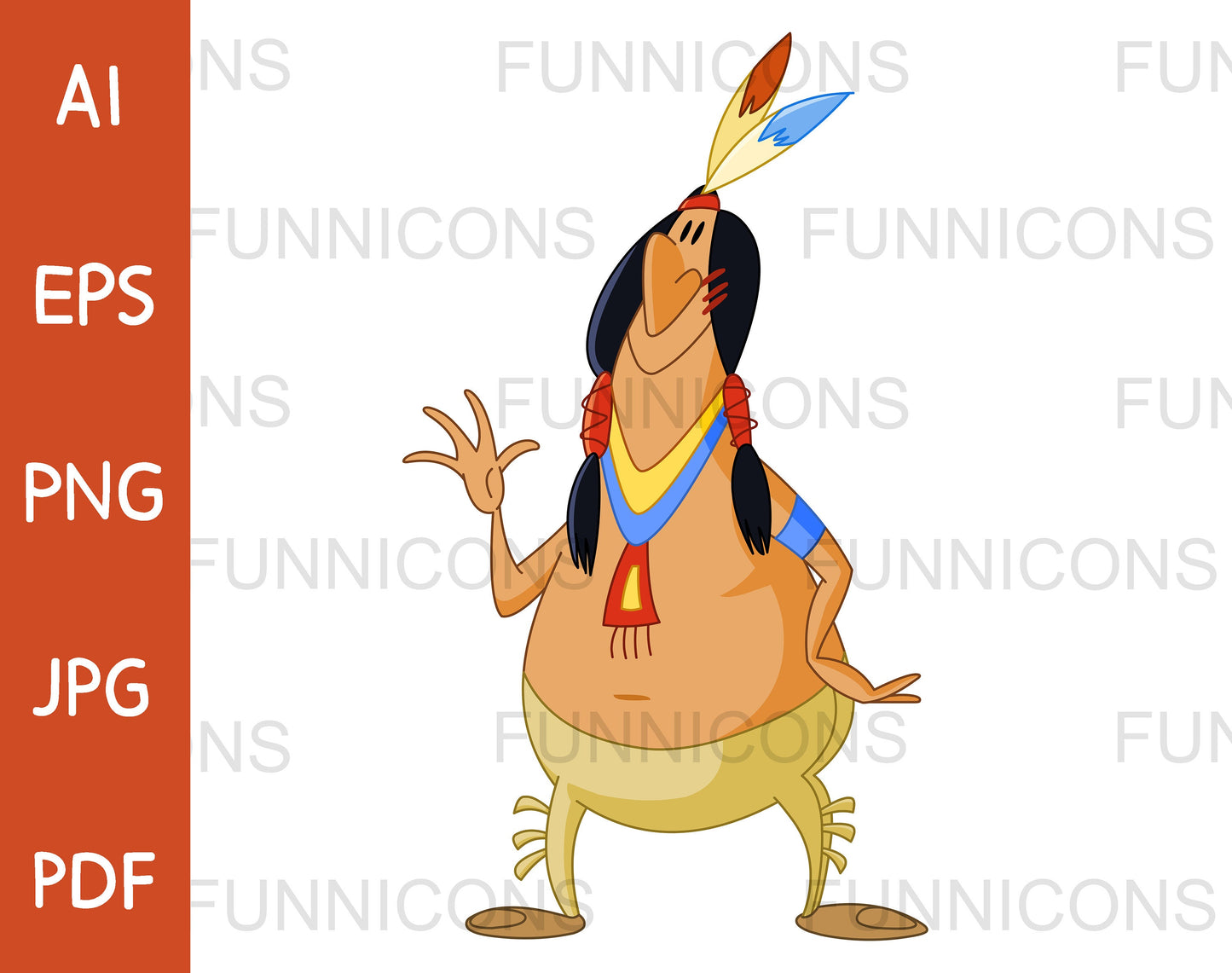 Happy Native American Indian Man Waving