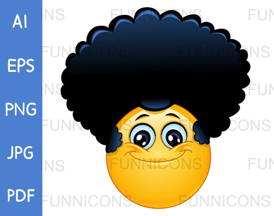 Smiling Emoji with an Afro