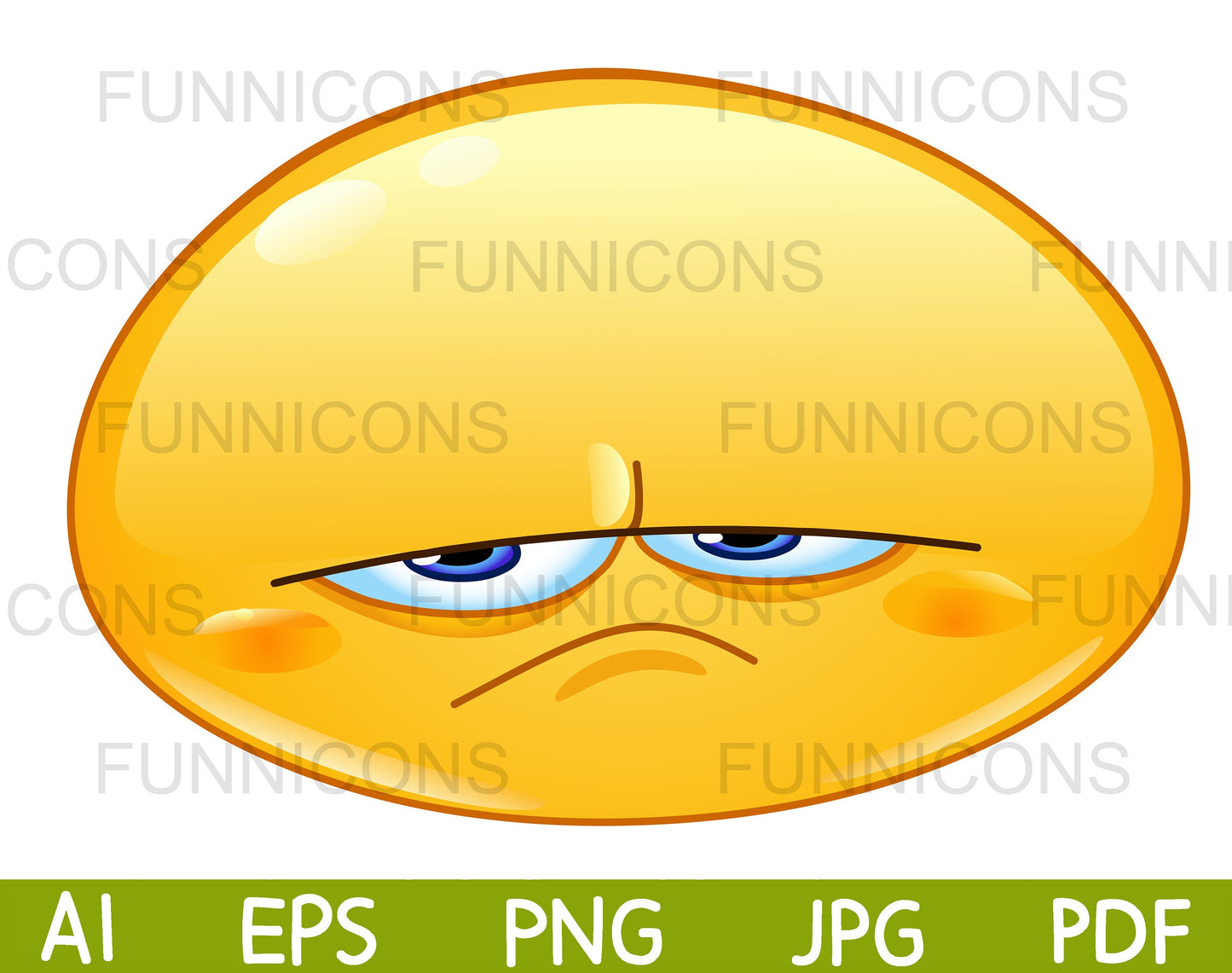 Grumpy, Upset, Sad and Squashed Emoji