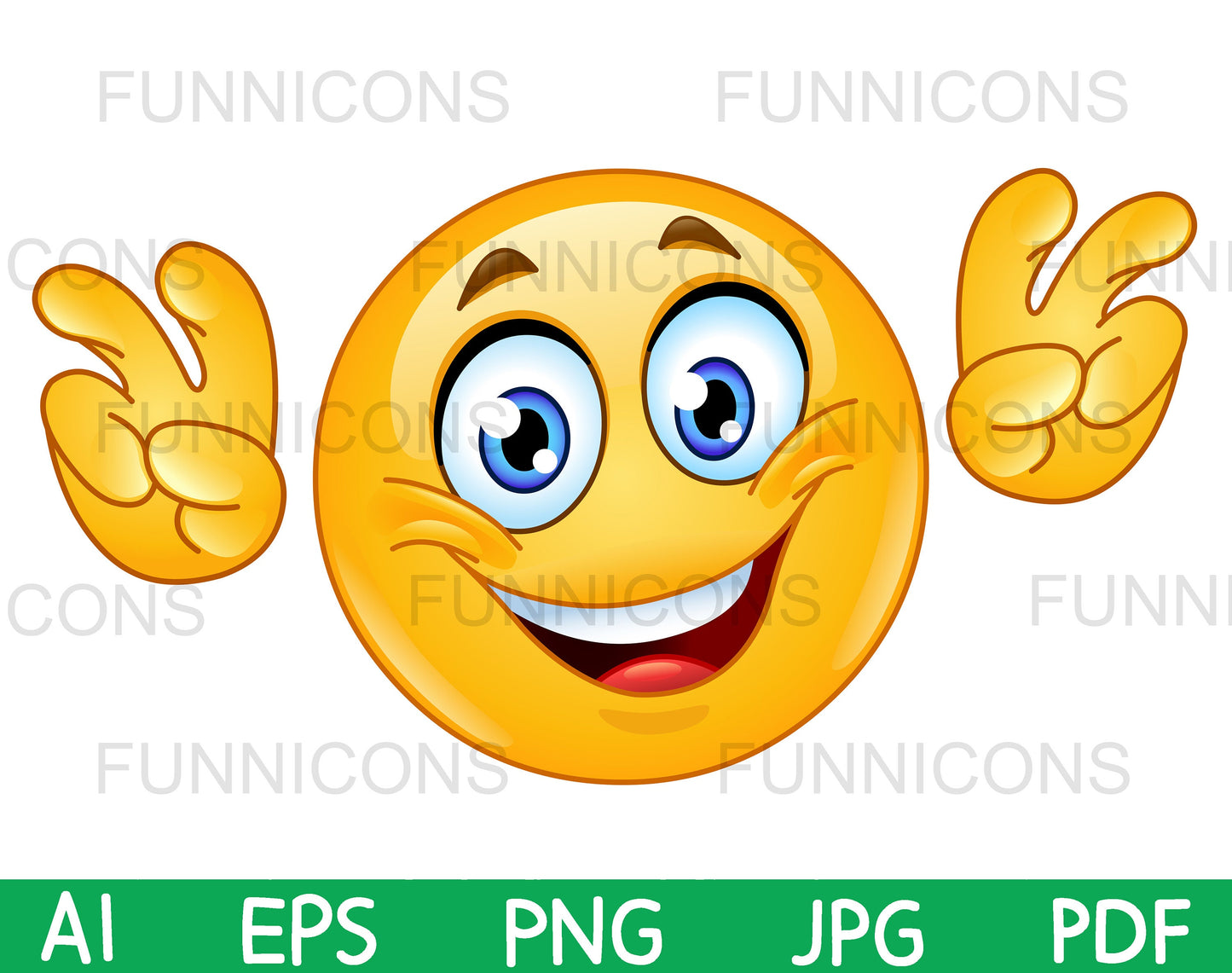 Happy Emoji Making an Air Quoting Gesture with Its Fingers