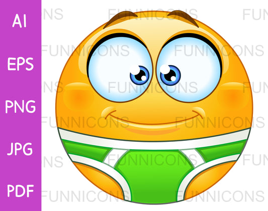 Emoji Wearing Underwear Briefs