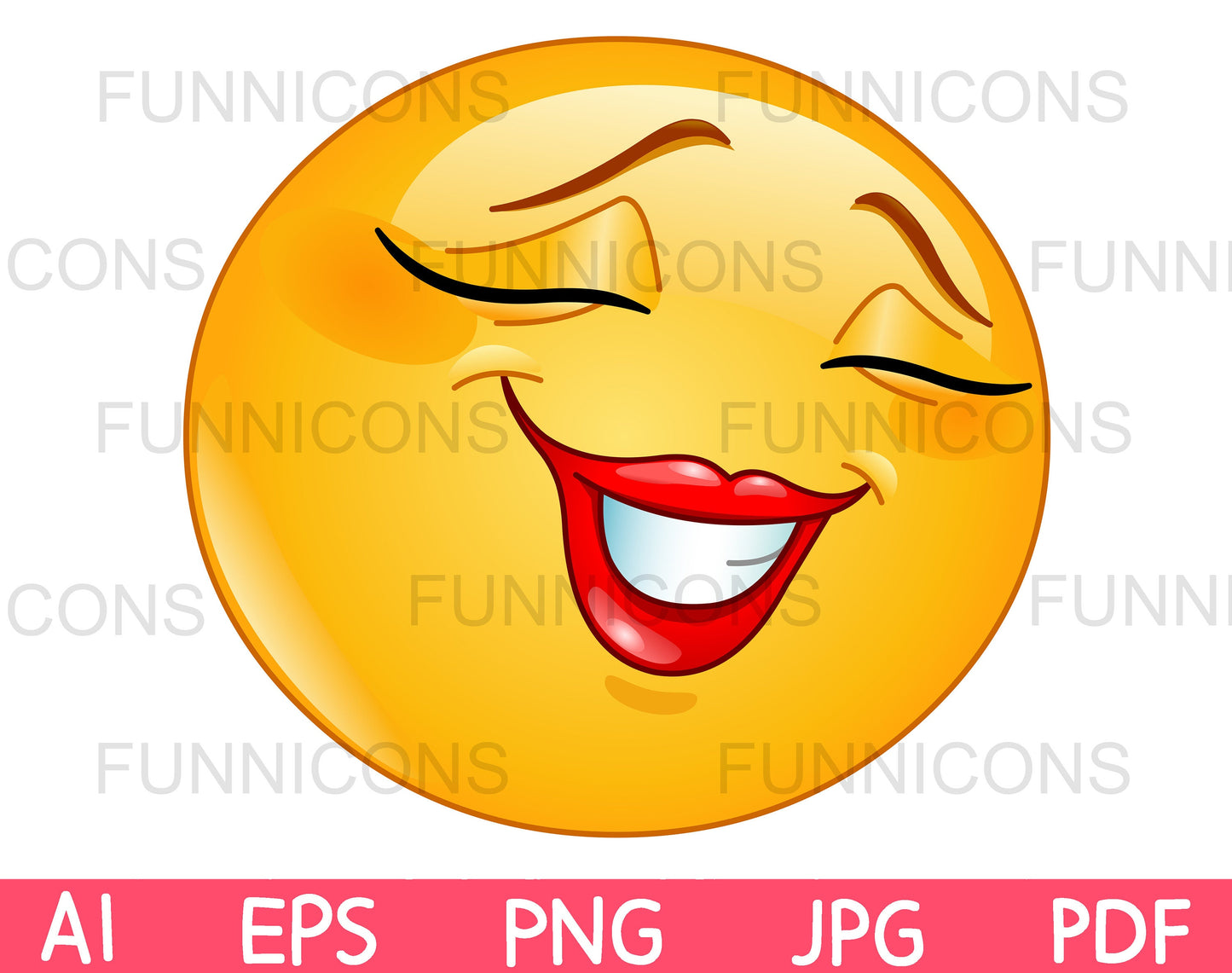 Shy Female Emoji Smiling with Closed Eyes