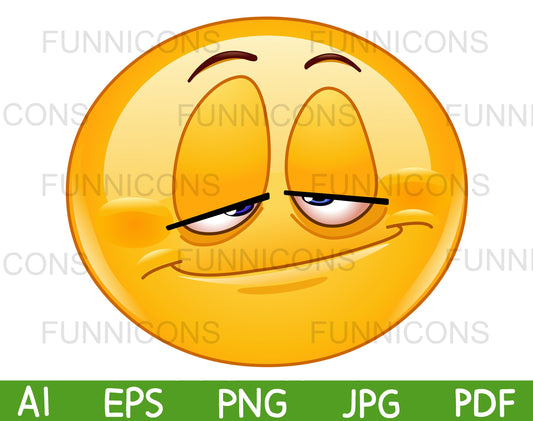 Funny Emoji with a Stoned or a Tired and Sleepy Expression