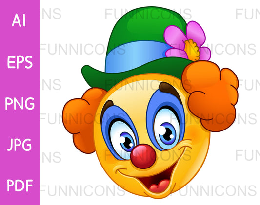 Happy Clown Emoji Face