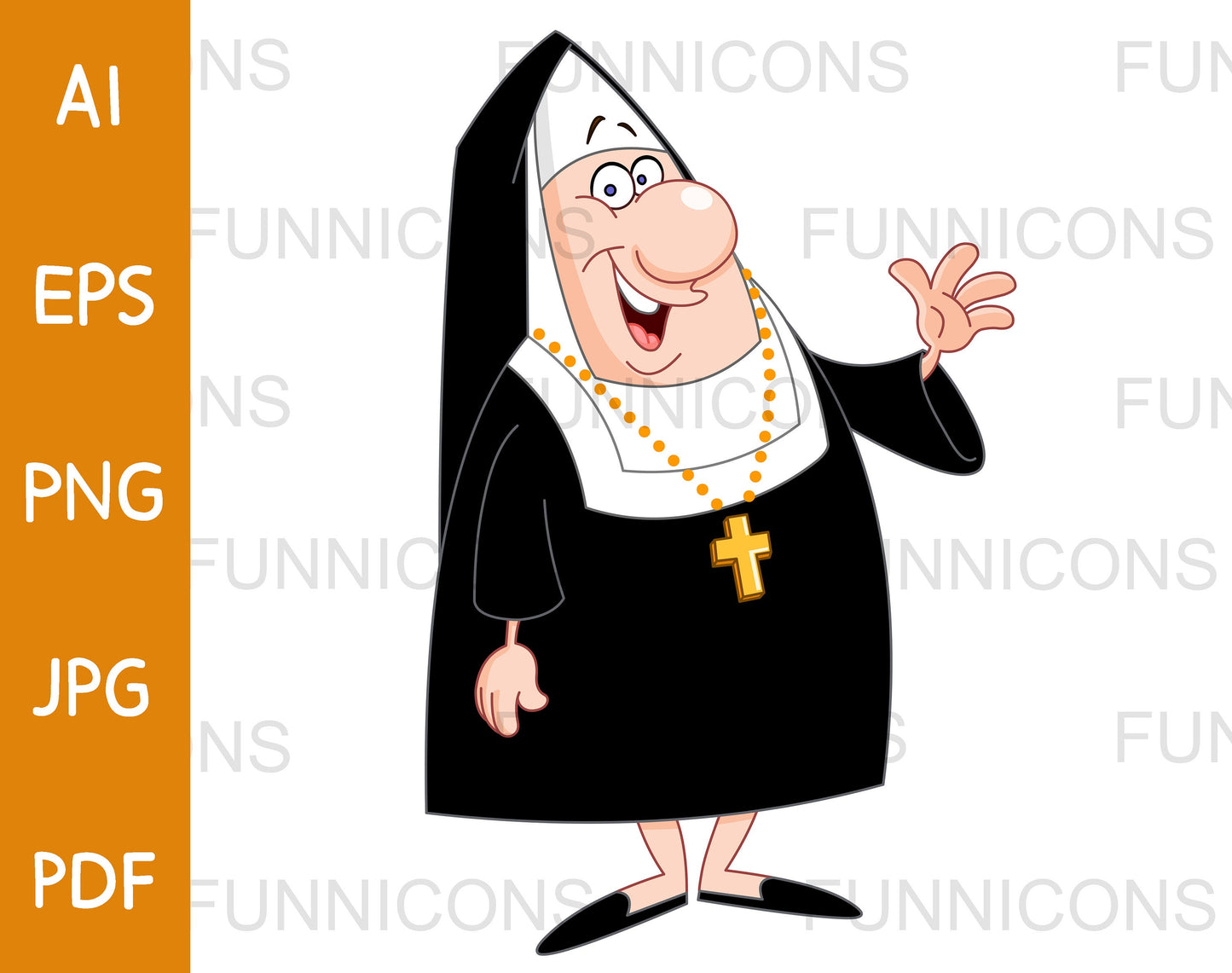 Happy Nun Waving