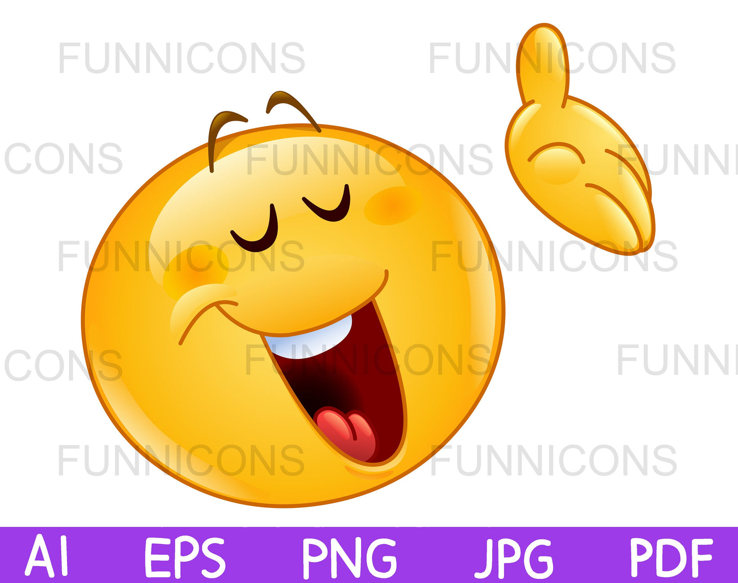 Emoji with Closed Eyes Presenting with his Hand