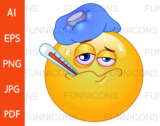 Sick Emoji with a Fever