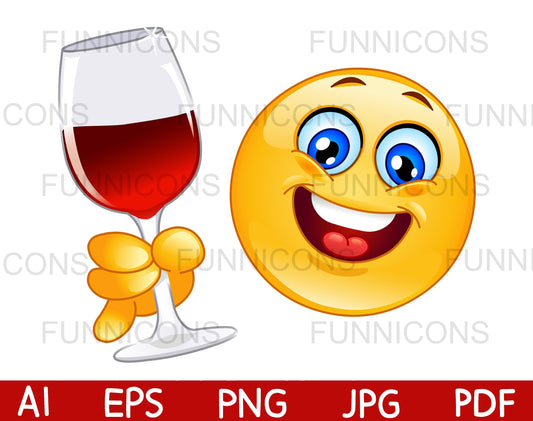 Cheers Emoji Holding a Glass of Red Wine