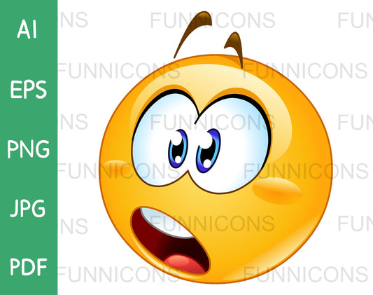 Emoji with an Open Mouth Showing a Shocked and Surprised Expression