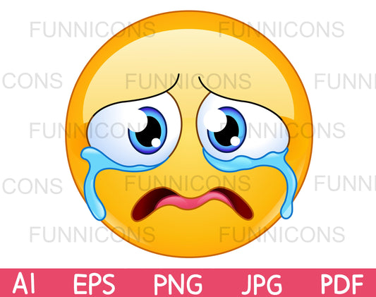 Sad Emoji Crying Bitterly