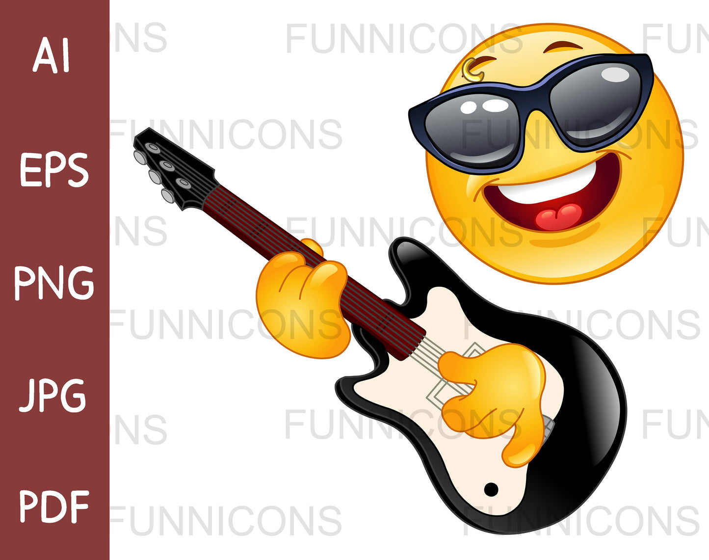 Rock Star Emoji Playing the Guitar