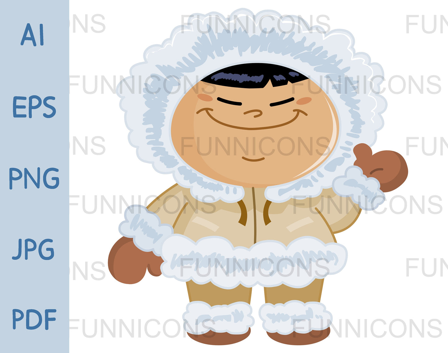 Smiling Eskimo Kid Waving