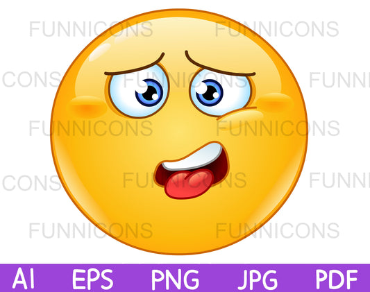Emoji Showing a Drained, Exhausted or Tired Expression with Tongue out