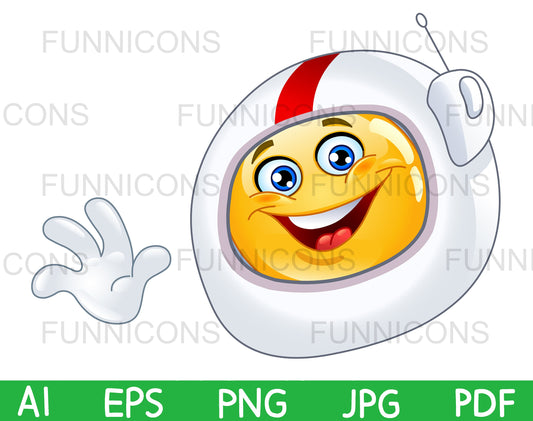 Happy Astronaut Emoji Waving