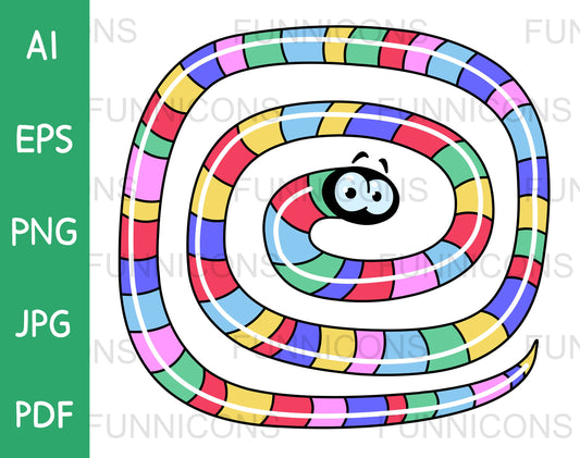 Colorful Long Spiraling Worm or Snake Game