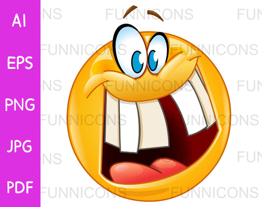 Emoji with Crazy Smile Revealing a Gap Tooth