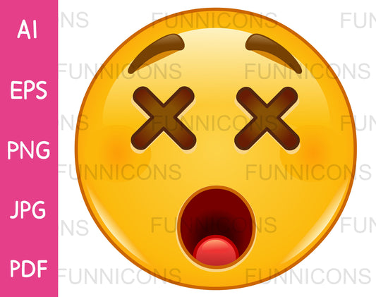 Dizzy Emoji Face with X Eyes