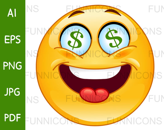 Happy Emoji with Dollar Eyes