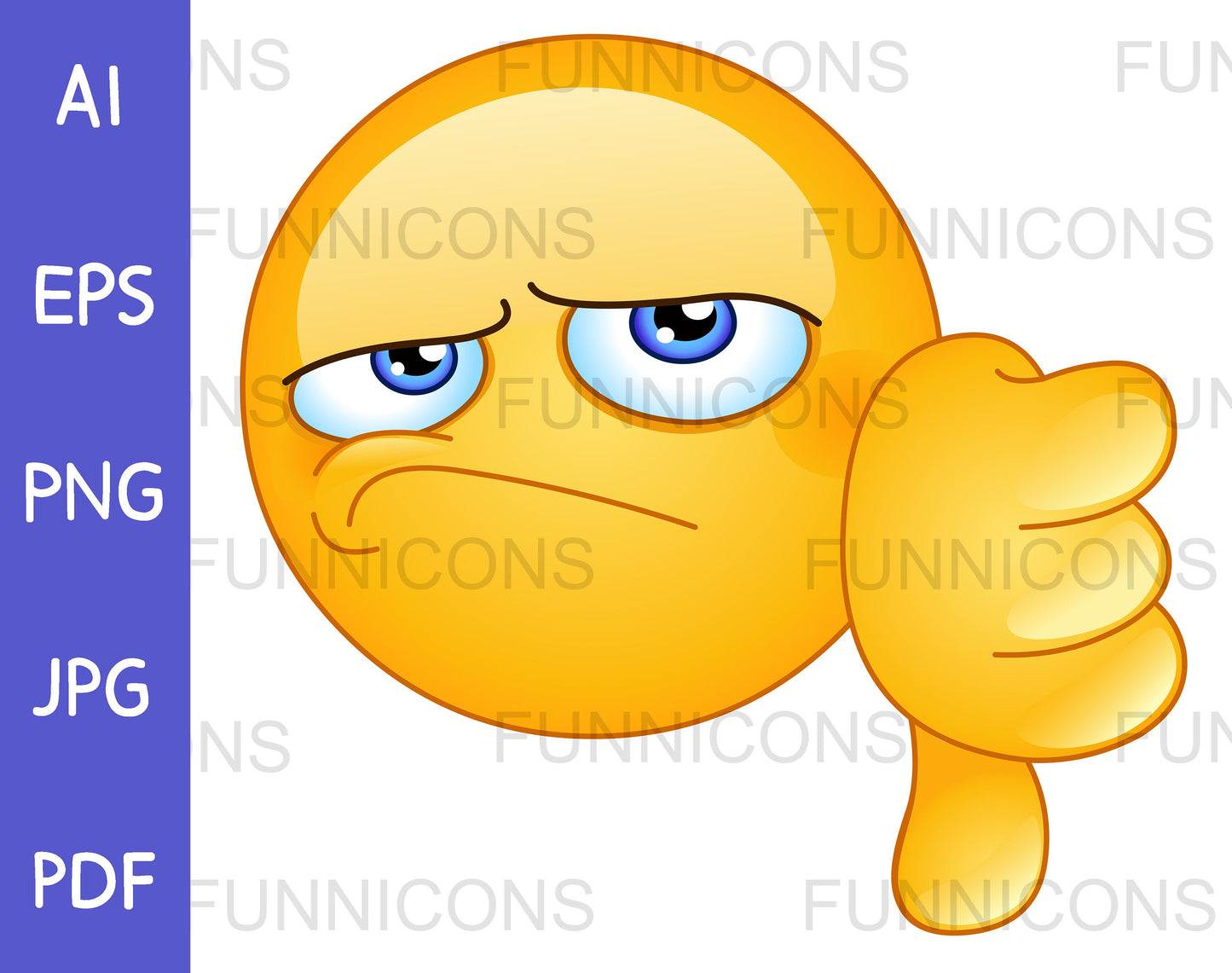 Unsatisfied Emoji Showing Thumb Down, Dislike Hand Gesture