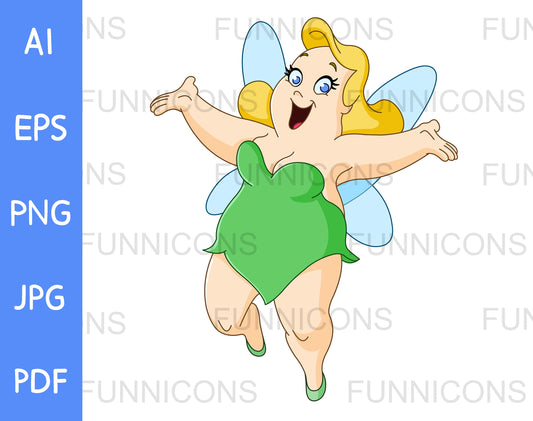 Happy Chubby Blond Female Fairy Welcoming