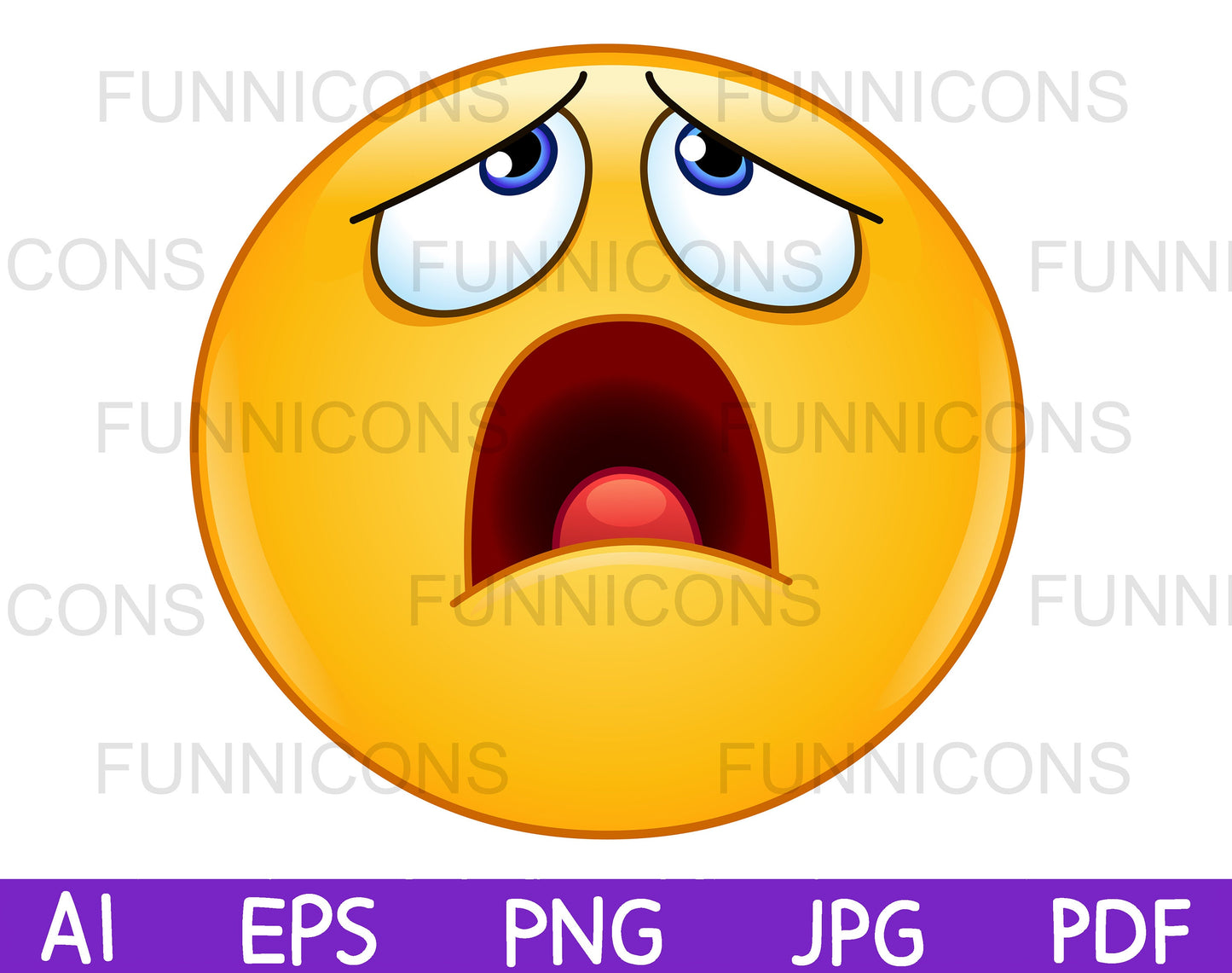Exasperated Emoji Looking up with Open Mouth Having a Tired Expression of Oh No, What Now