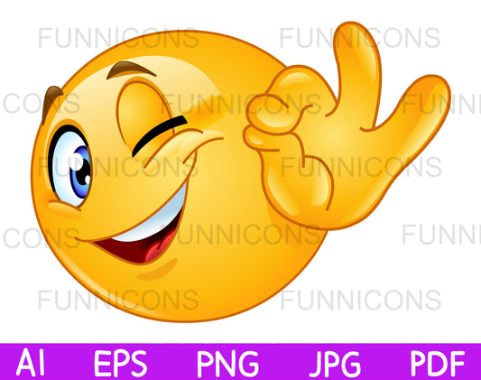 Winking Emoji Showing an OK Sign