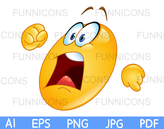 Panicked and Terrified Emoji Running away
